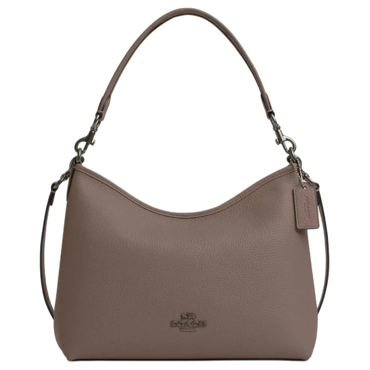 COACH Laurel Pebbled Leather Portable Crossbody Bag, Shoulder Bag Large Women's Dark Stone Color