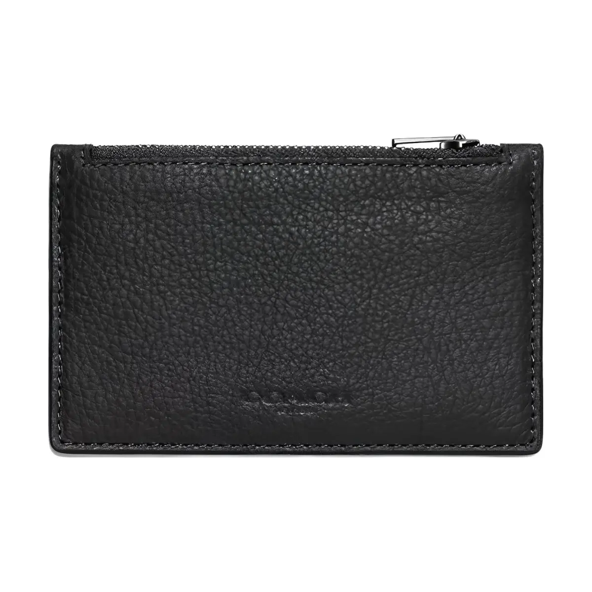 COACH Card Case Pebble Texture Cow Leather Card Holders Regular Unisex Black