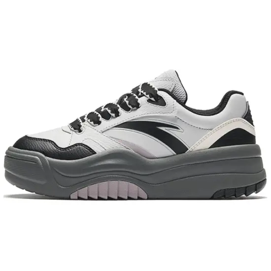 Anta Wave Shoes 2 Height Increasing Breathable Low Top Skateboard Shoes Women's Gray Black