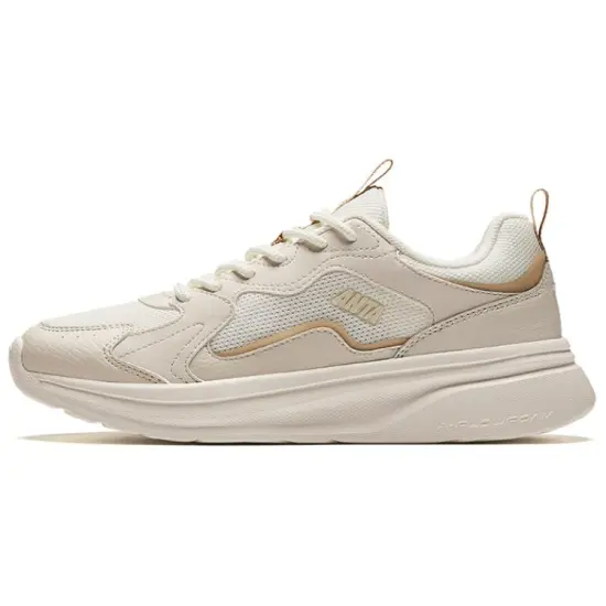 ANTA Life Collection Casual Shoes Women's Low-Top Ivory White/Mud Sand Gray/Space Dust Gray