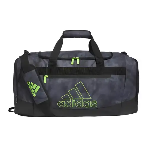 Adidas Polyester Gym Bag Medium Unisex Gray/Semi Shimmer Green/Black