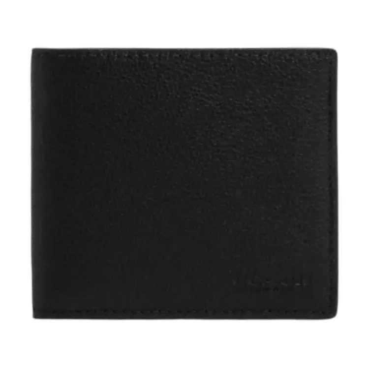 COACH Smooth Calfskin Wallet Men's Black