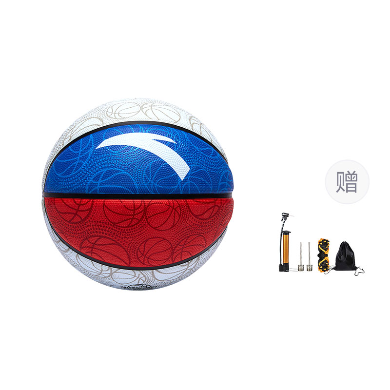 Anta Rubber Basketball Red & Blue Size 7 Training Unisex