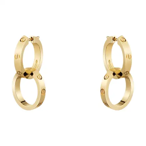 CARTIER LOVE 18K Gold Earrings Unisex Gold