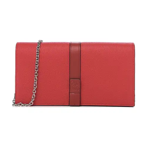LOEWE Leather Crossbody Bag, Wallet Women's Red