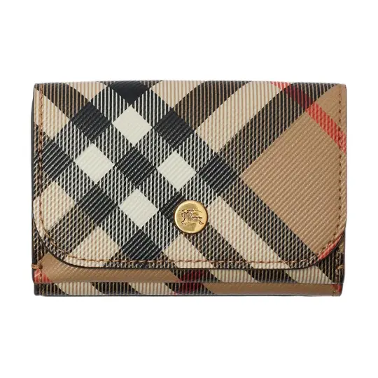 Burberry PU Polyurethane Wallet Men's Sand