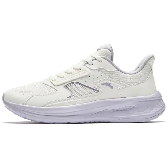 ANTA Running Collection Running Shoes Women's Low-Top Ivory White/Light Purple Gray