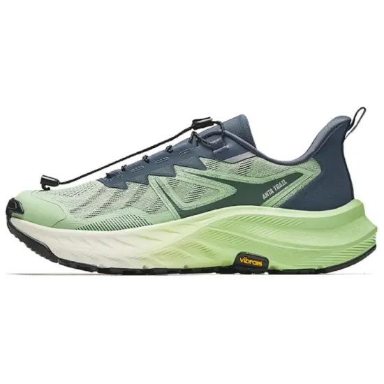 ANTA Explore The Wilderness Running Shoes Men Low-Top Long Turquoise/Stone Gray/Sunrise Orange