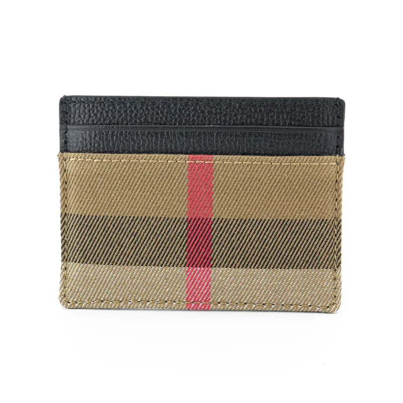 Burberry Leather Card Holder Unisex Black & Brown