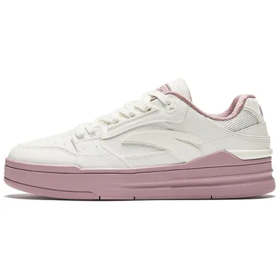 Anta Street Naughty LITE Durable Breathable Low-Top Skateboard Shoes Women's White Pink