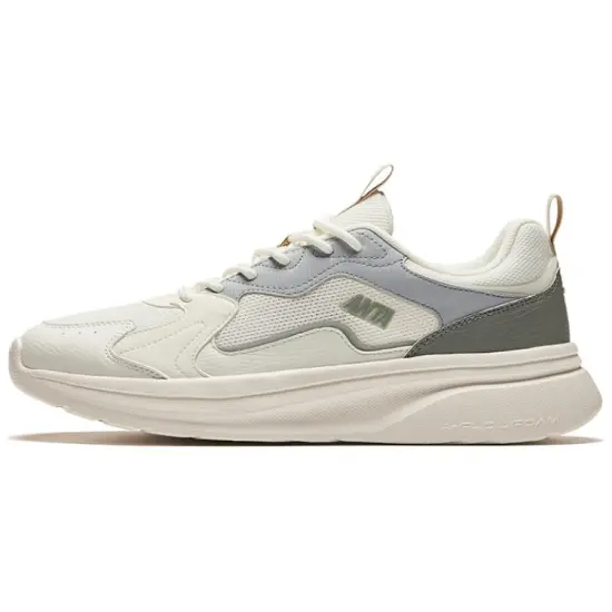 ANTA Life Collection Casual Shoes Men Low-Top Ivory White/Granite Gray/Snow Tower Gray