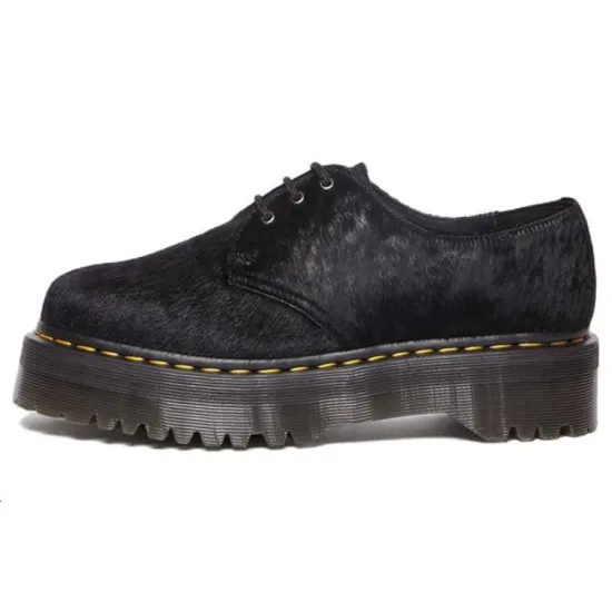 Dr.Martens 1461 Hair-On Platform Shoes 'Black Hair On'