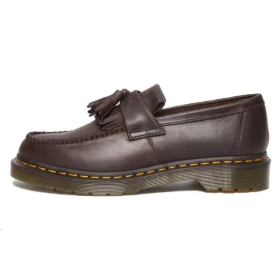 Dr.Martens Adrian Crazy Horse Leather Tassel Loafers 'Dark Brown'