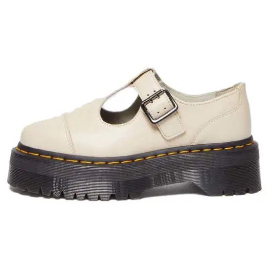 Dr.Martens Bethan Pisa Leather Platform Mary Jane 'Parchment Beige' Women's