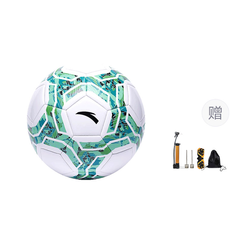 Anta Size 5 Soccer Ball PVC Machine Stitched Soccer Ball Unisex Green