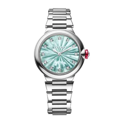 BVLGARI LVCEA Wrist Watches Automatic Mechanical Movement Stainless Steel Watchband 33mm Green Dial Women's Watch