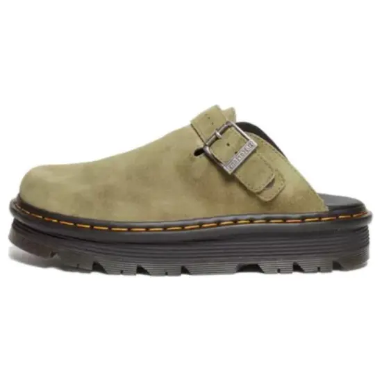 Dr. Martens Zebzag Suede Slingback Platform Mule Muted Olive