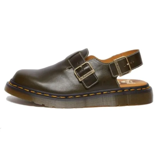 Dr.Martens Dr.Martens Jorge Made In England Classic Leather Slingback Mules 'Dark Green' Women's