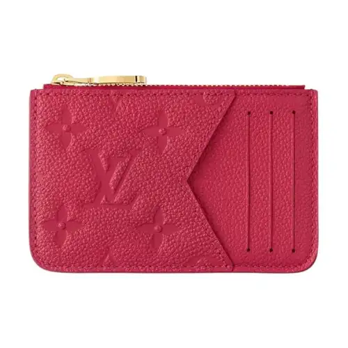 LOUIS VUITTON Romy Leather Card Holder Women's Red