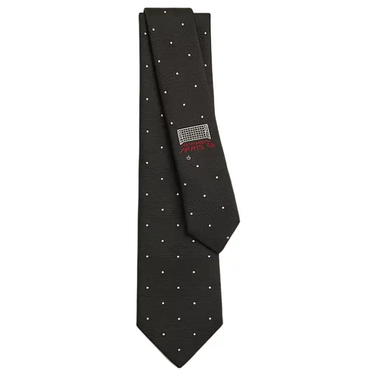 HERMES Mulberry Silk Ties Men's Black