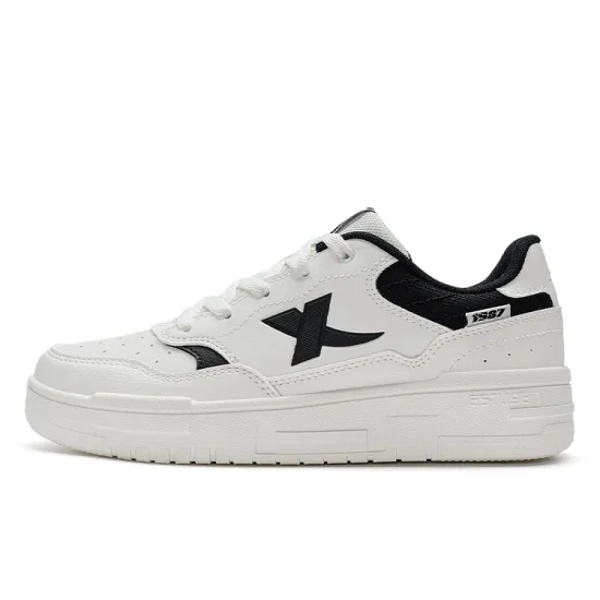 XTEP Air Force One Skateboard Shoes Women's Low-Top Canvas White Black