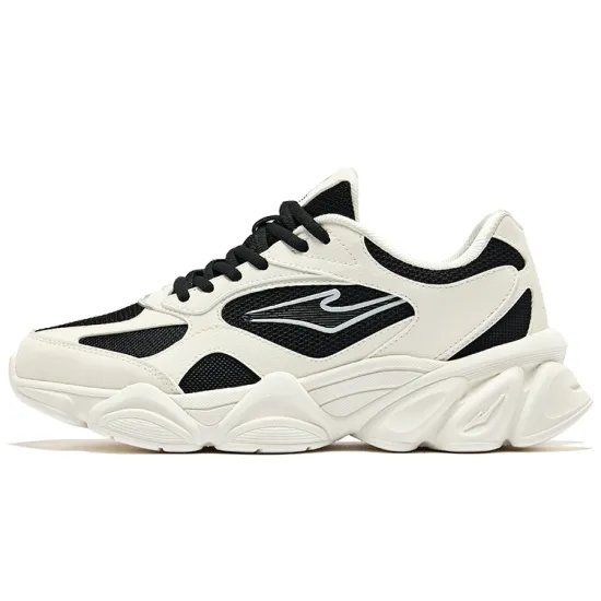 Erke Casual Shoes Women's Low-Top Microcrystal White/Jet Black