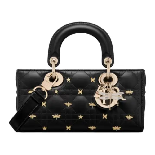 DIOR Sheepskin Handbag Small Women's Black