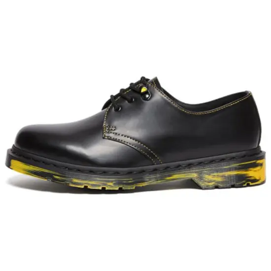 Dr.Martens 1461 Marbled Sole Leather Oxford Shoes 'Black Yellow'