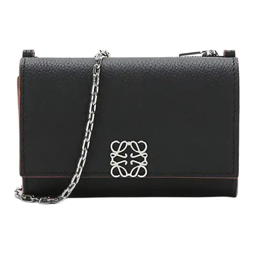 LOEWE Cow Leather Chain Bag, Shoulder Bag Women's Black