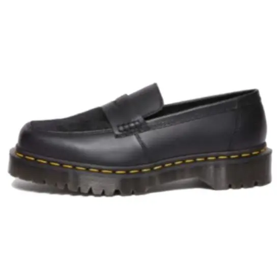 Dr.Martens Penton Bex Square Toe Hair-On & Leather Loafers 'Black' Women's