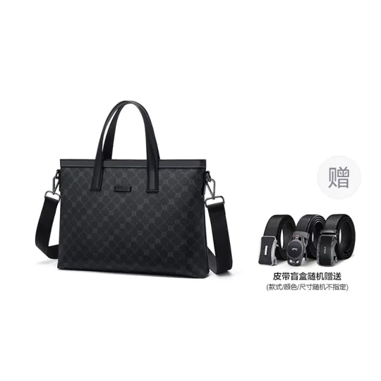 GOLF PVC 15 Inch Laptop Bag, Commute Travel Handbag, Briefcase Large Men's Black