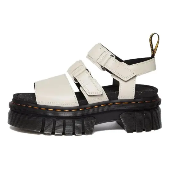Dr.Martens Ricki Nappa Lux Leather 3-Strap Platform Sandals 'White' Women's