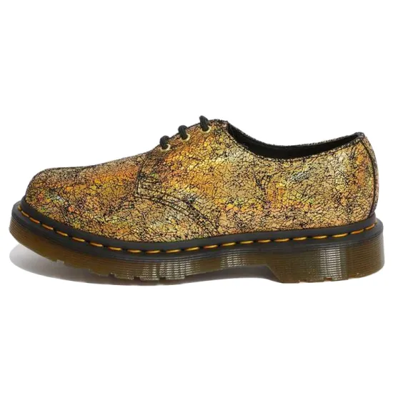 Dr.Martens 1461 Metallic Leather Oxford Shoes 'Iridescent Crackle Gold' Women's