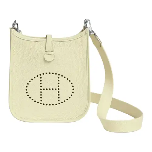 HERMES Evelyne Clemence Calfskin Crossbody Bag, Shoulder Bag 16 Women's I8 Jaune Milton Yellow