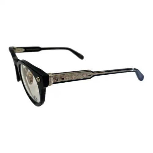 Chrome Hearts Plate Frame Oval Eyeglass Frames Unisex Black