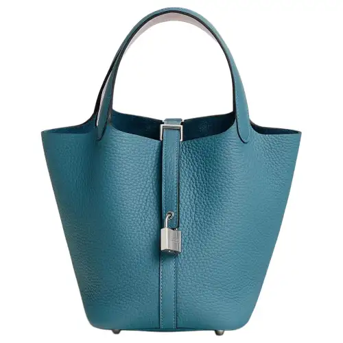 HERMES Picotin Lock Clemence With Swift Calfskin Basket Bag, Bucket Bag, Handbag 18 Women's