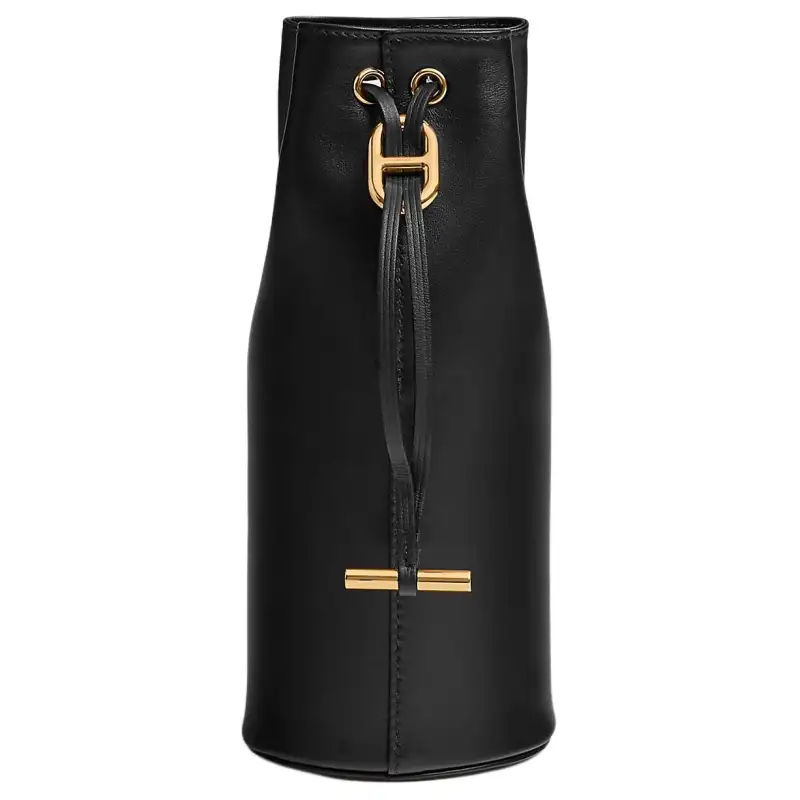 HERMES Milo Lambskin, Swift Calfskin Makeup Bag Women's 89 Noir Black
