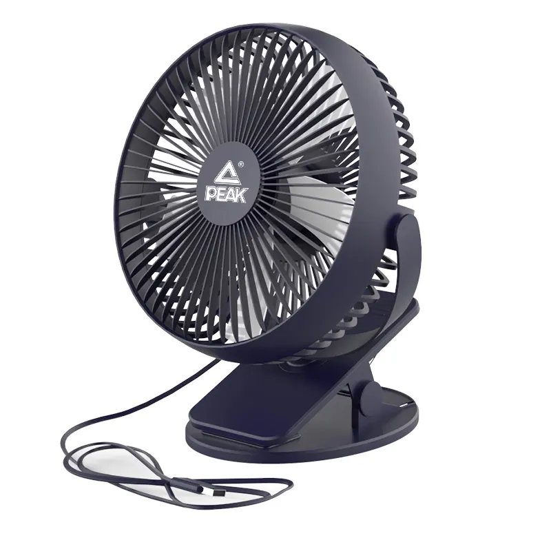 Peak Fan Strong Wind 360° Wide Angle 5 Feather Blades Evenly Distribute Air Super Quiet Multi-Color Dormitory Office Outdoor Desktop Clip 2-in-1 6-inch Large Version YE34402