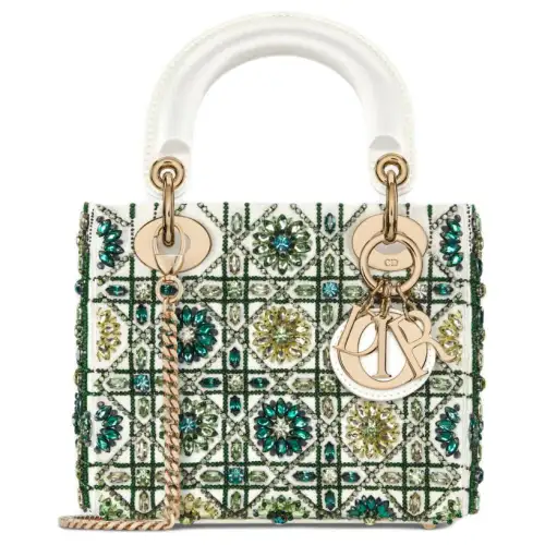 DIOR Calfskin Shoulder Bag, Crossbody Bag, Handbag Mini Women's Green & Multicolor