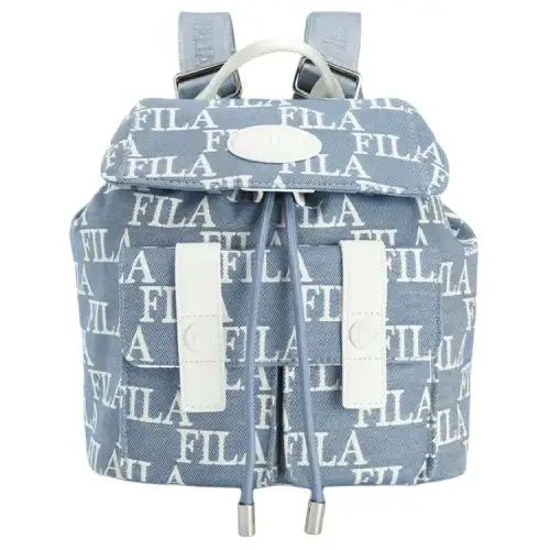 FILA Fabric, Polyurethane, Synthetic Leather Backpack Extra Small Women's Blue White