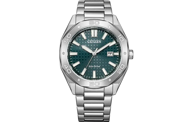 CITIZEN Eco Drive Light Powered Quartz Movement Stainless Steel Strap Watch 41mm Unisex Green Dial