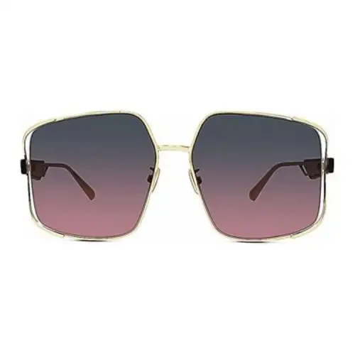 DIOR Metal Irregular Shape Sunglasses Women's Gold