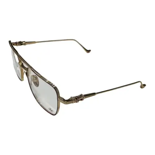 Chrome Hearts Temporarily Out Of Stock Aviator Eyeglass Frames Unisex Gold
