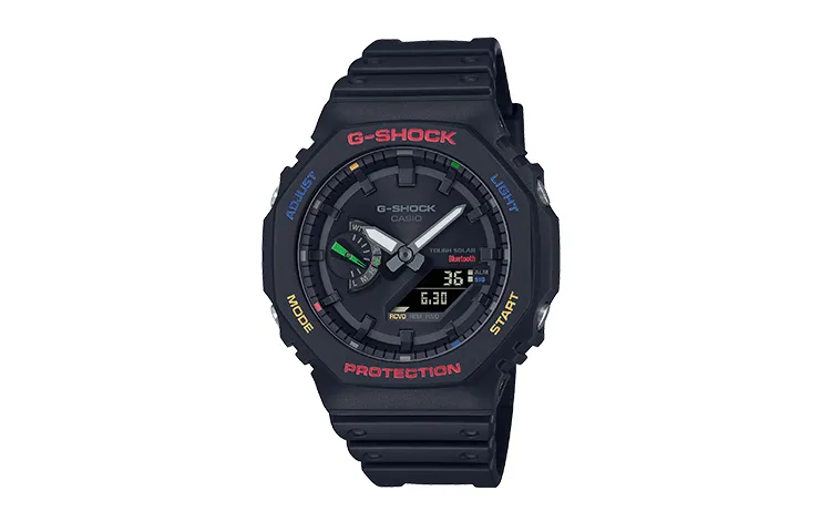 CASIO Analog Digital Display Solar Quartz Movement Resin Strap Watch Men's Watches Black Dial