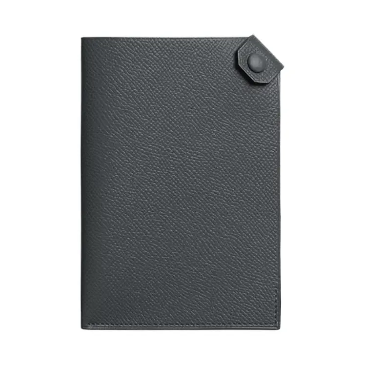 HERMES Tarmac Epsom Leather Passport Holder Small Men's H0 Gris Misty Gray