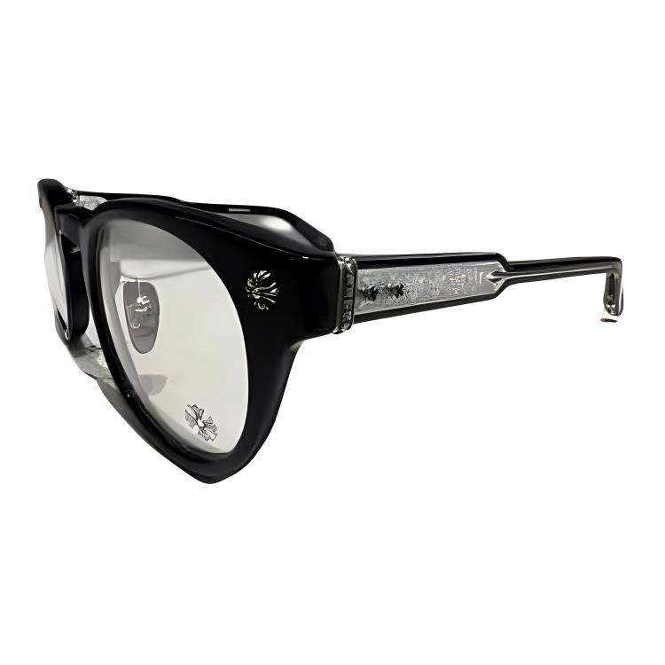 Chrome Hearts Oval Eyeglass Frames Unisex Black