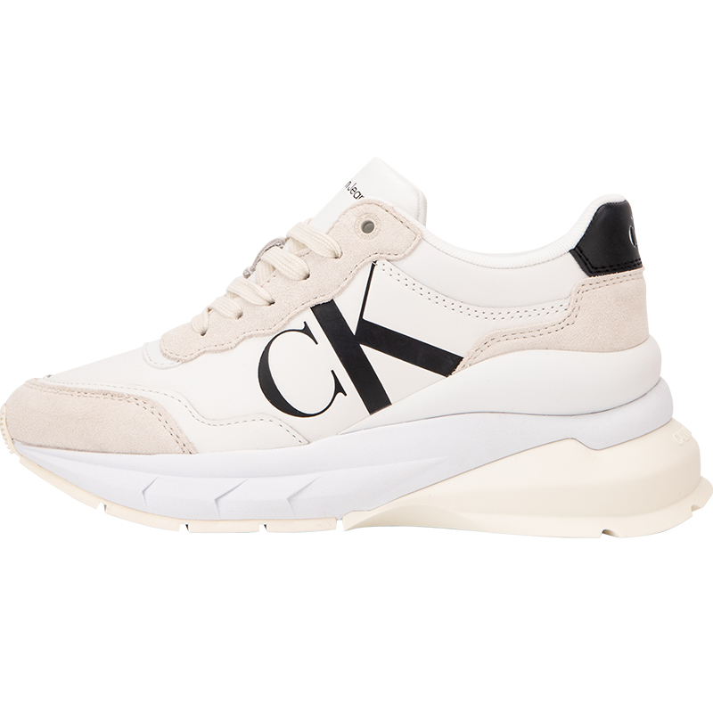 CKJ CALVIN KLEIN JEANS Модные винтаж Кожаный лоскутный принт толстая нижняя спортивная жизнь для отдыха обувь женский белый