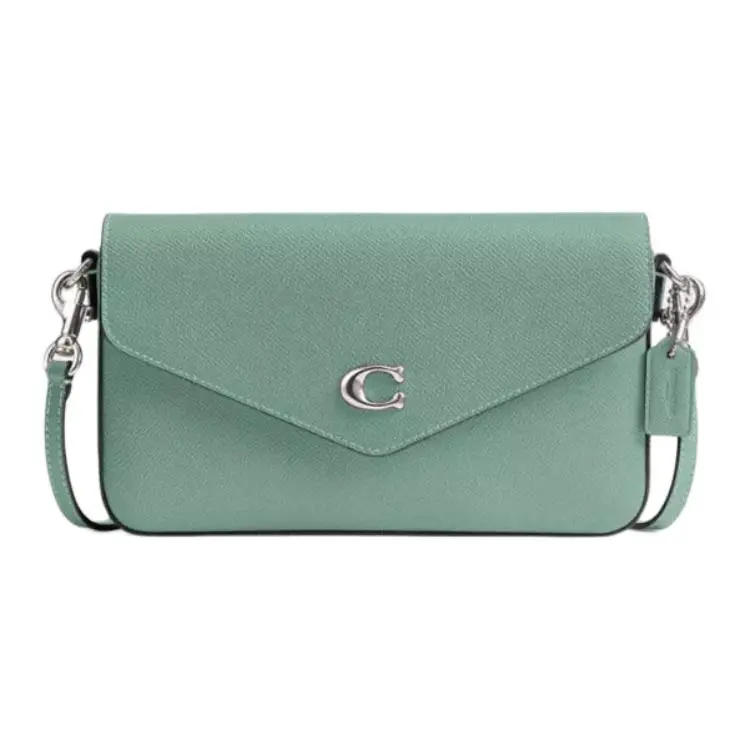 COACH Wyn Cross Grain Leather Shoulder Bag, Crossbody Bag Small Women's Green