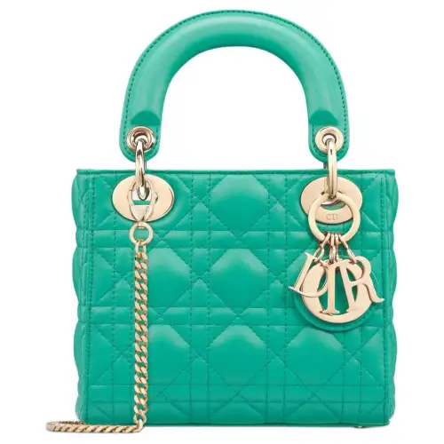 DIOR Lady Dior Lambskin Handbag, Shoulder Bag, Crossbody Bag, Handbag Mini Women's Blue