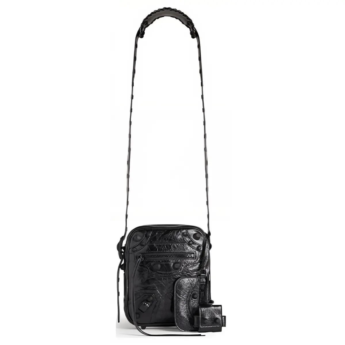 Balenciaga Le Cagole Fine Grained Sheepskin Shoulder Bag, Crossbody Bag Men's Black